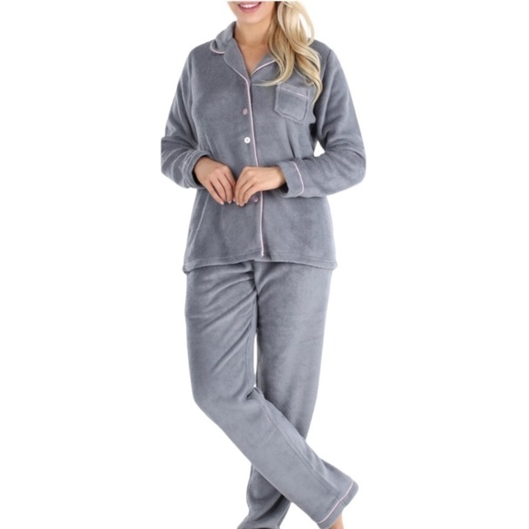 Frankie & Johnny Plush Pajamas Gray Size Large - Picture 12 of 12